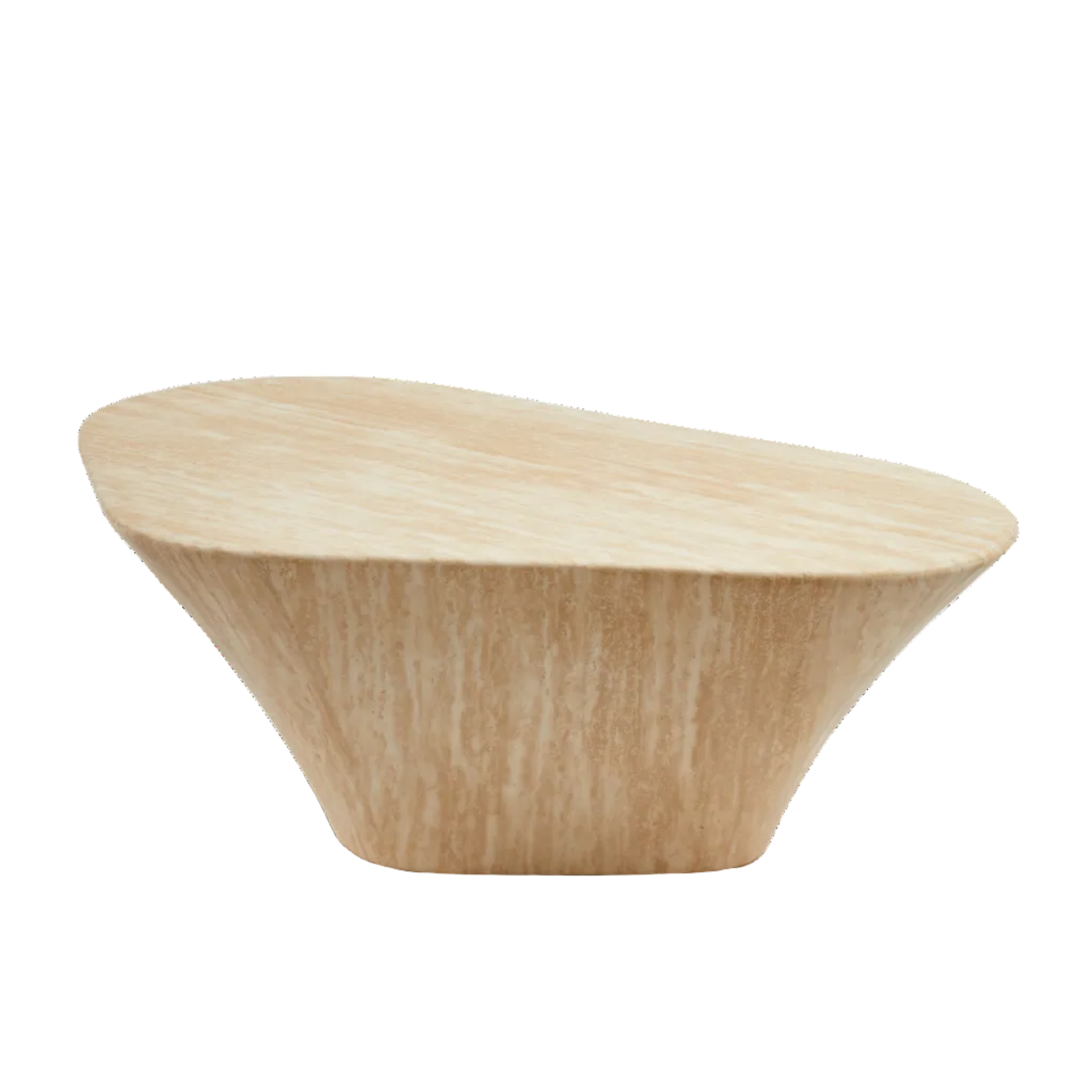 Kaffeetisch OVAL MARBLE LOOK beige