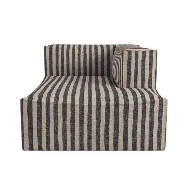 Right-facing chaise longue CATENA Louisiana black with sand