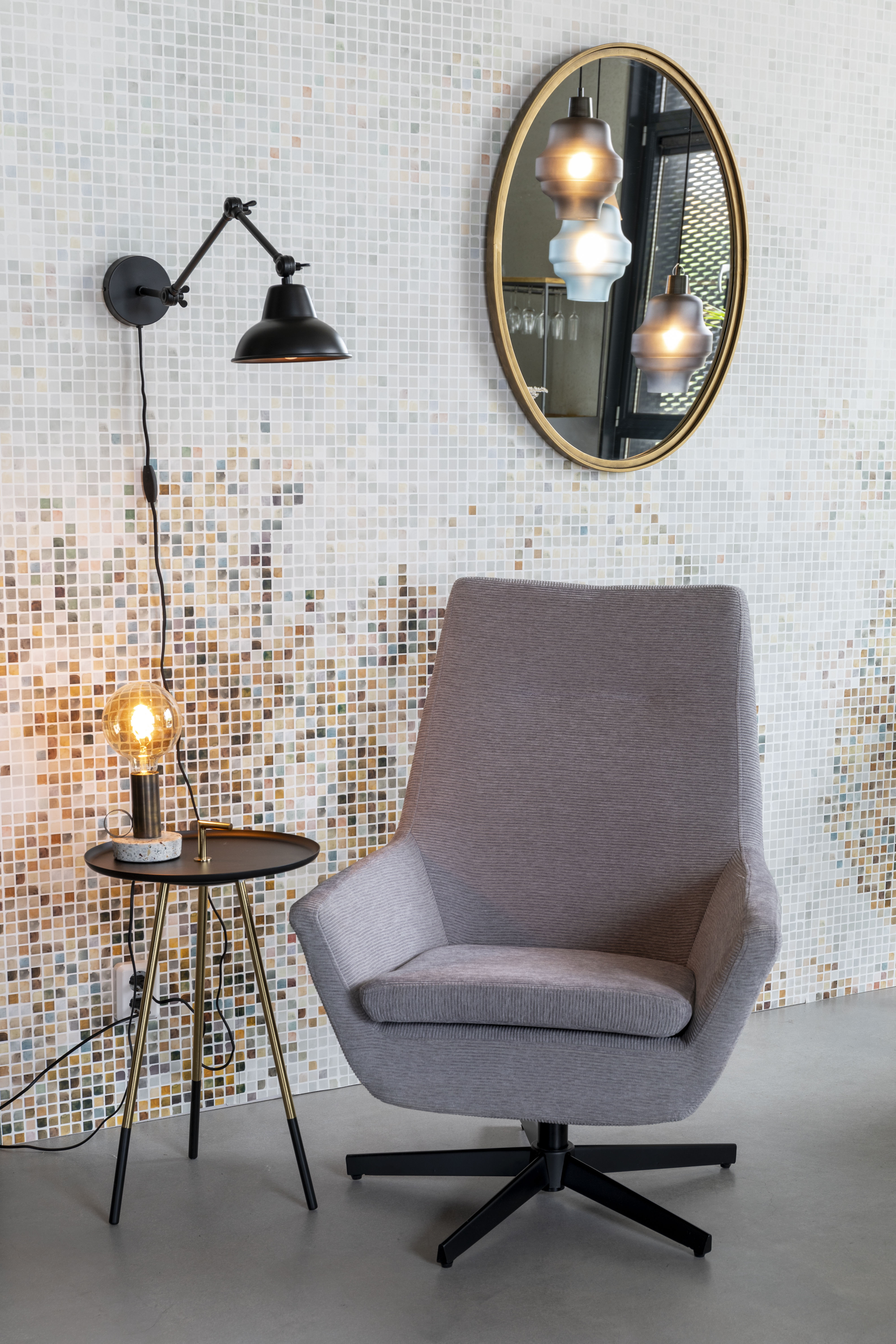 Wandlamp met verstelbare arm XAVI zwart