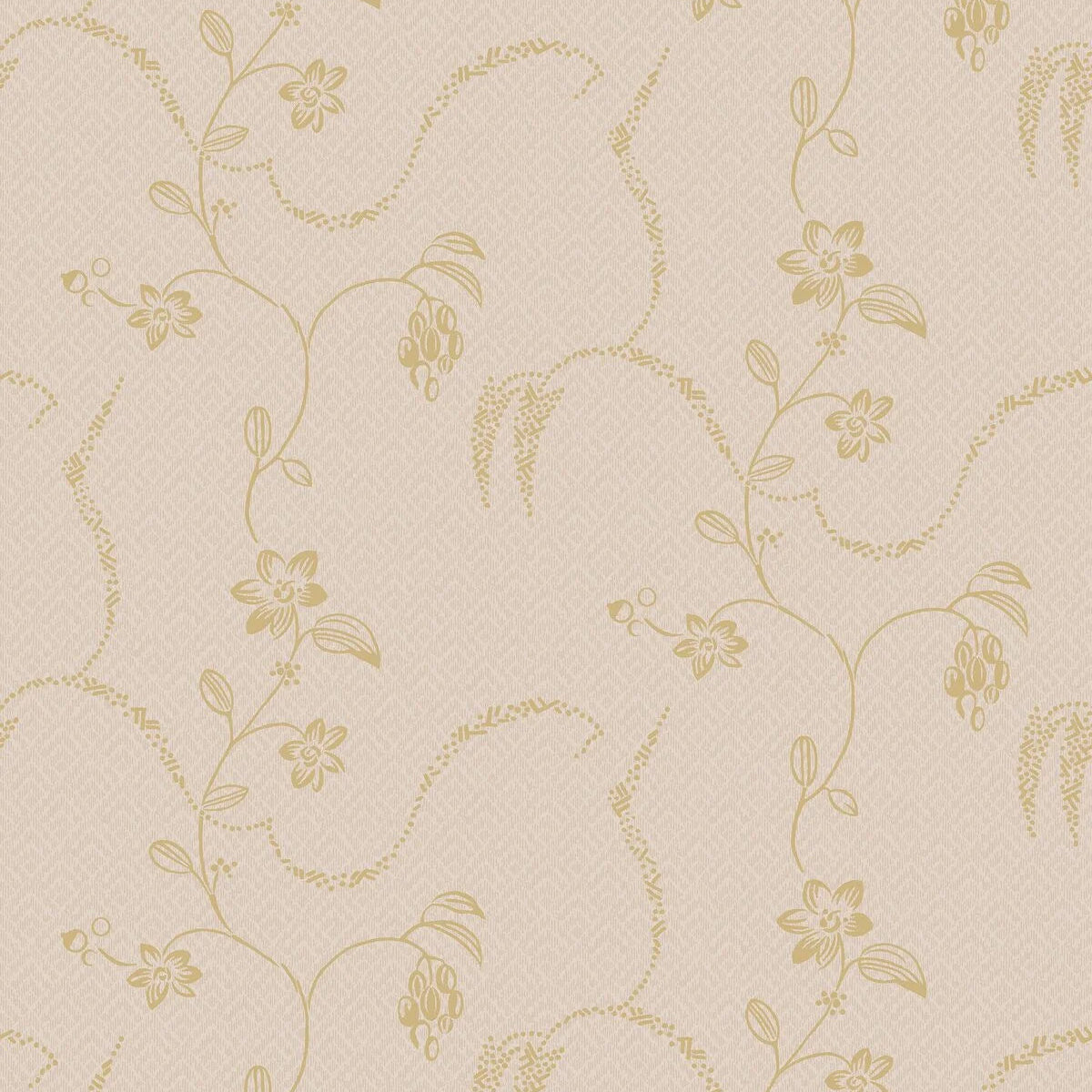 Beige wandtapijt met plantenmotief ELSIE met goud