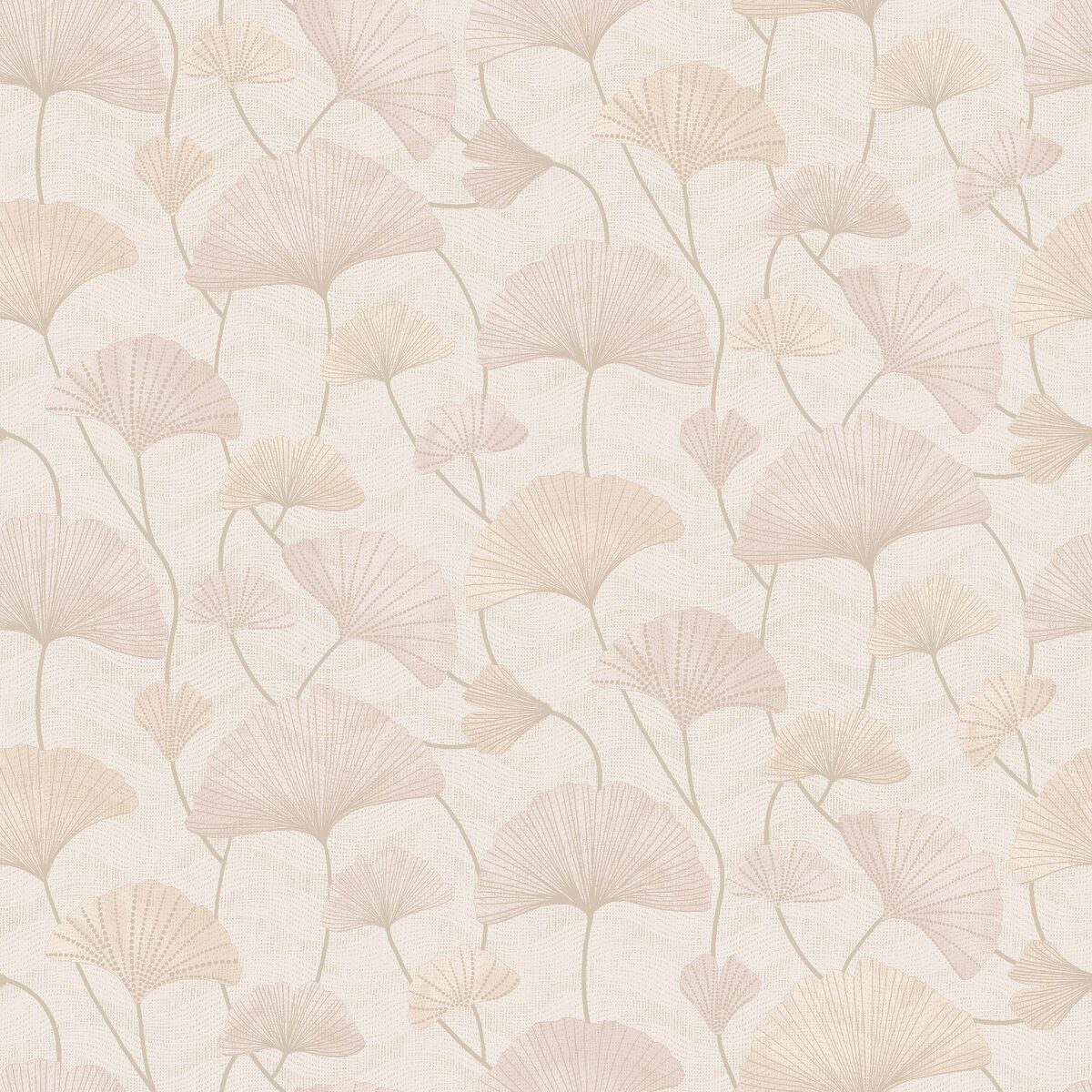 Structuurbehang met plantaal motief SOPHIA beige-roze