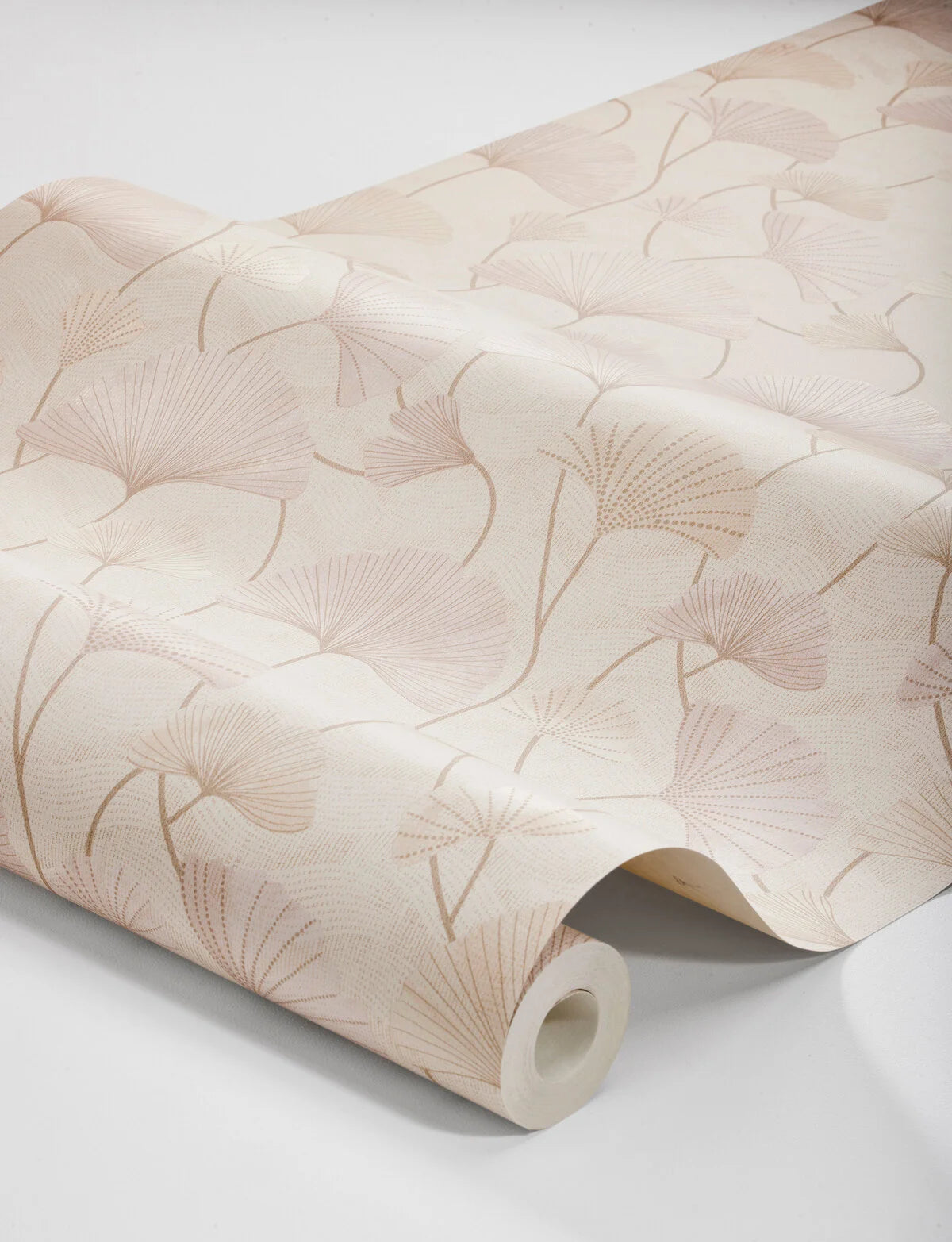 Structuurbehang met plantaal motief SOPHIA beige-roze