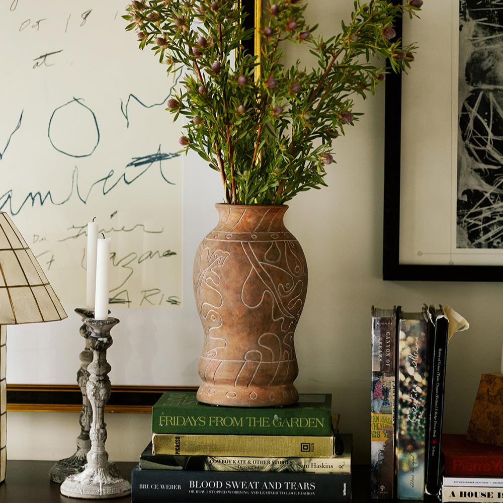 FRIDA vase brown ceramic