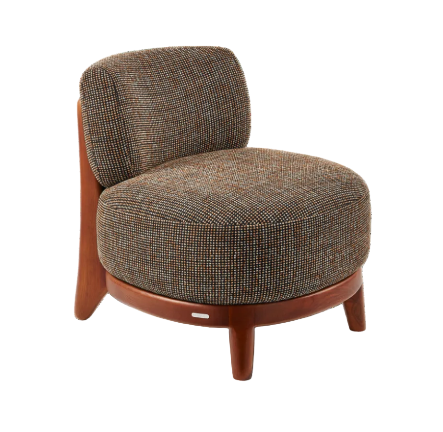 Sessel FIZZ dunkelbraun mit Holzgestell