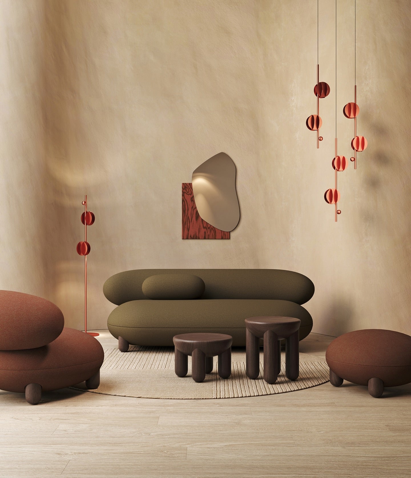 EL copper floor lamp