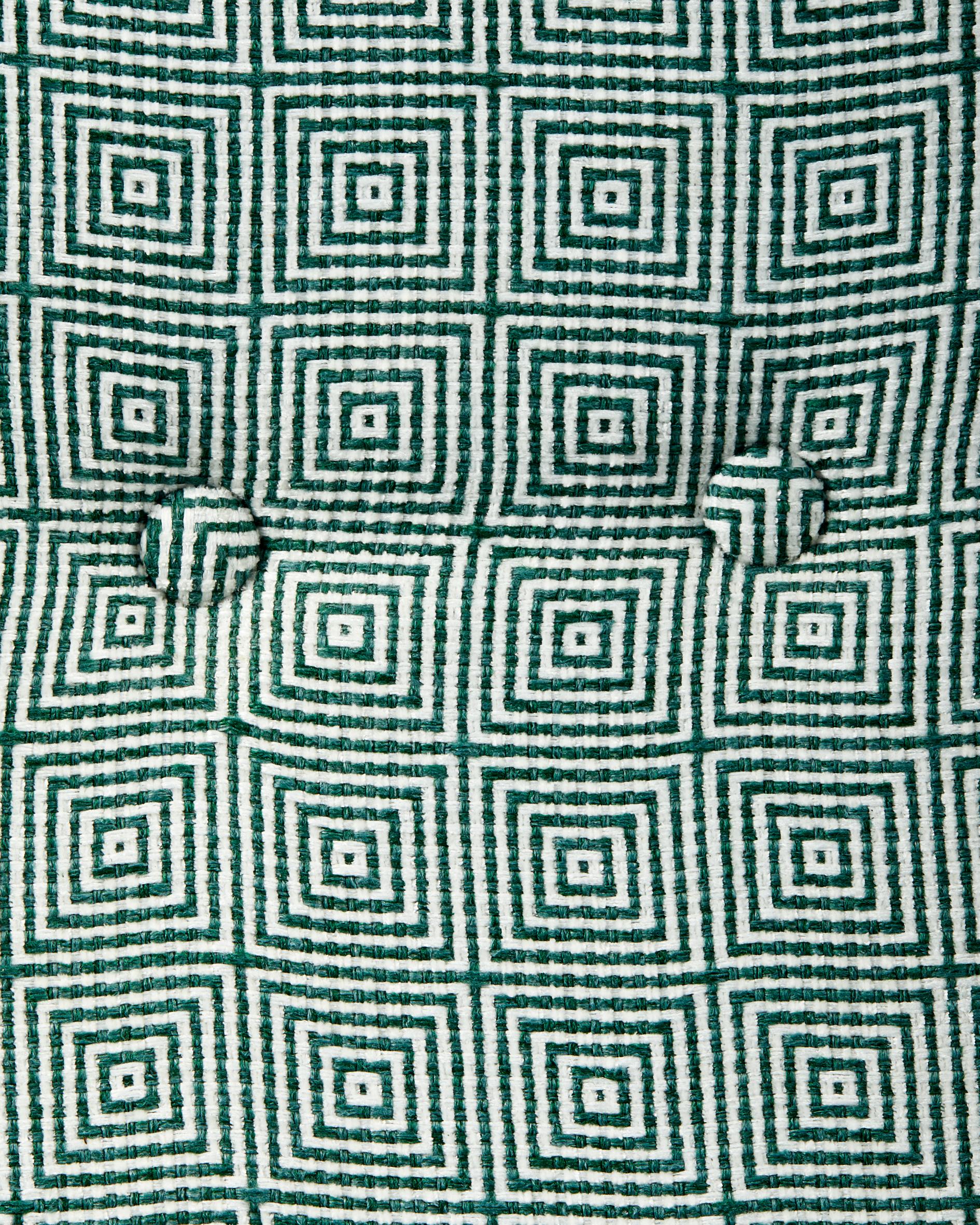 Sessel PEGGY grün mit geometrischen Mustern und Holzuntergestell