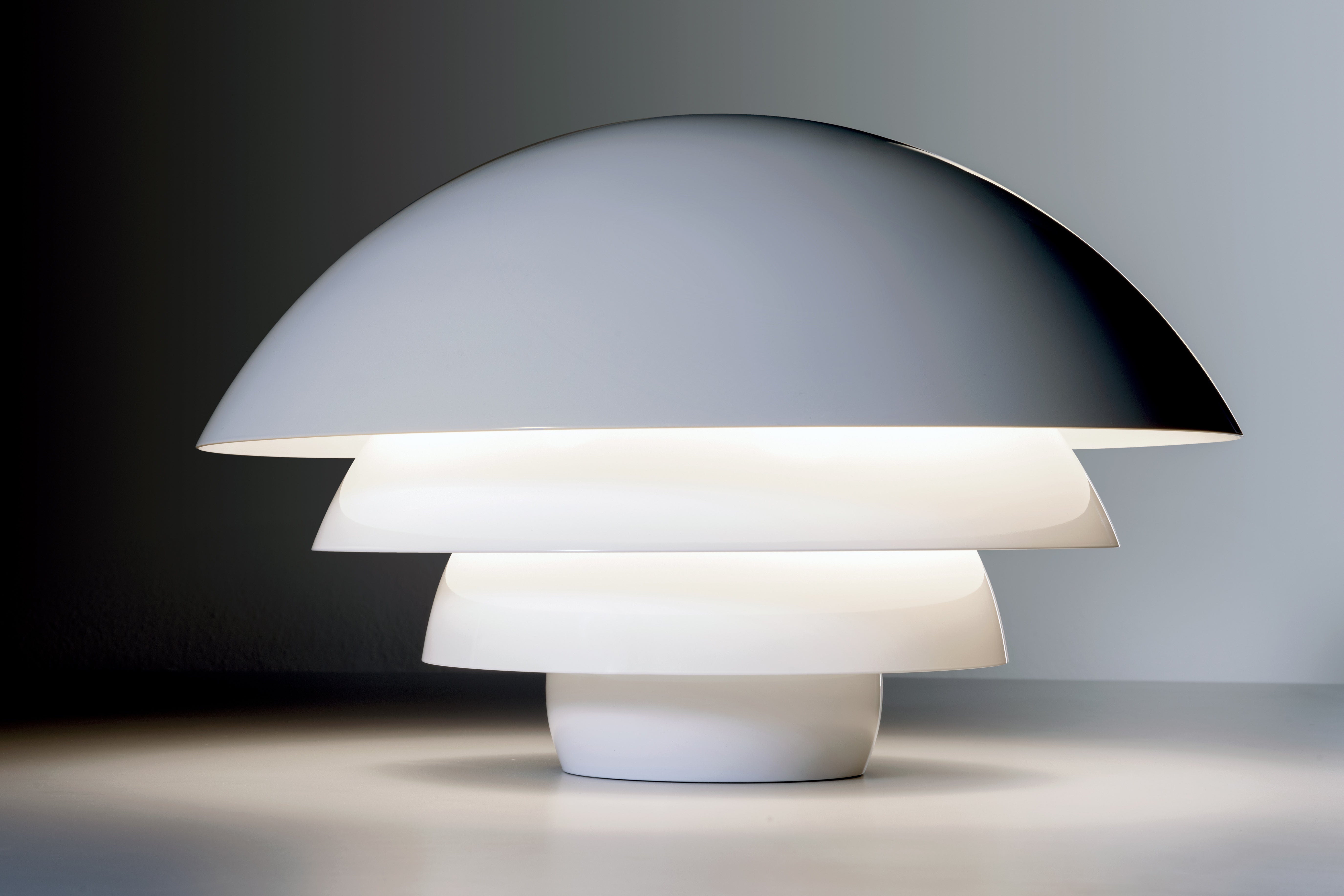 Tischlampe VISIERE in glänzendem Weiß