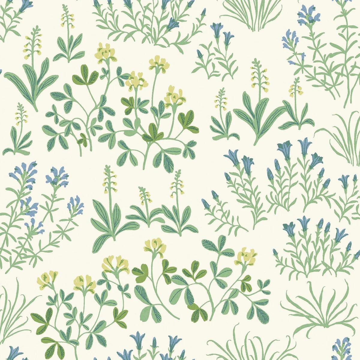 Wandtapijt met plantenmotief bloemen NORAS ANG wit met groen
