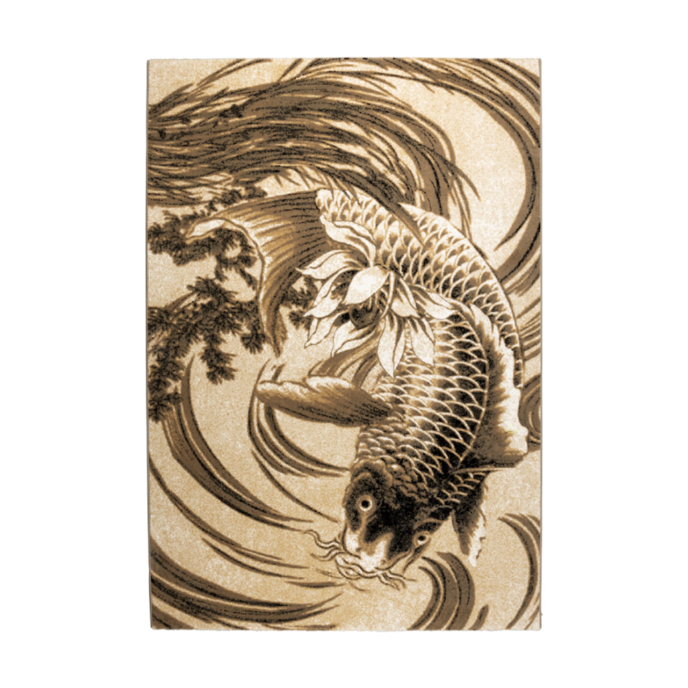 Vloerkleed LEGEND OF KOI CARPET beige-grijs