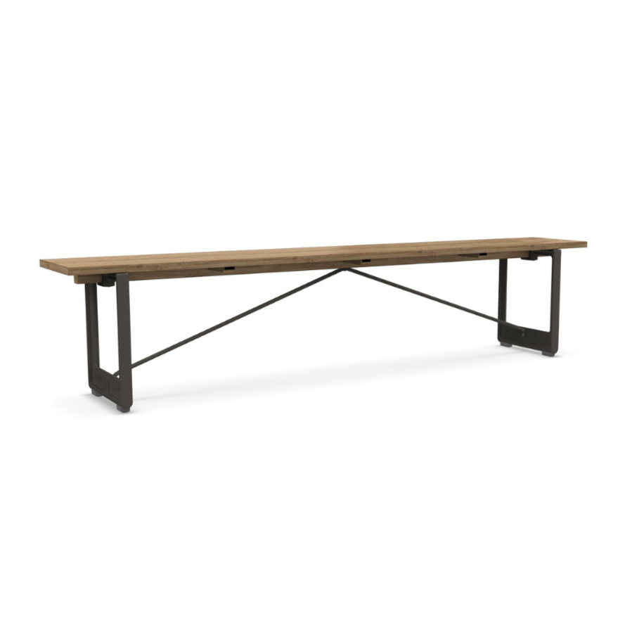 BRUT bench in oak wood with an anthracite base