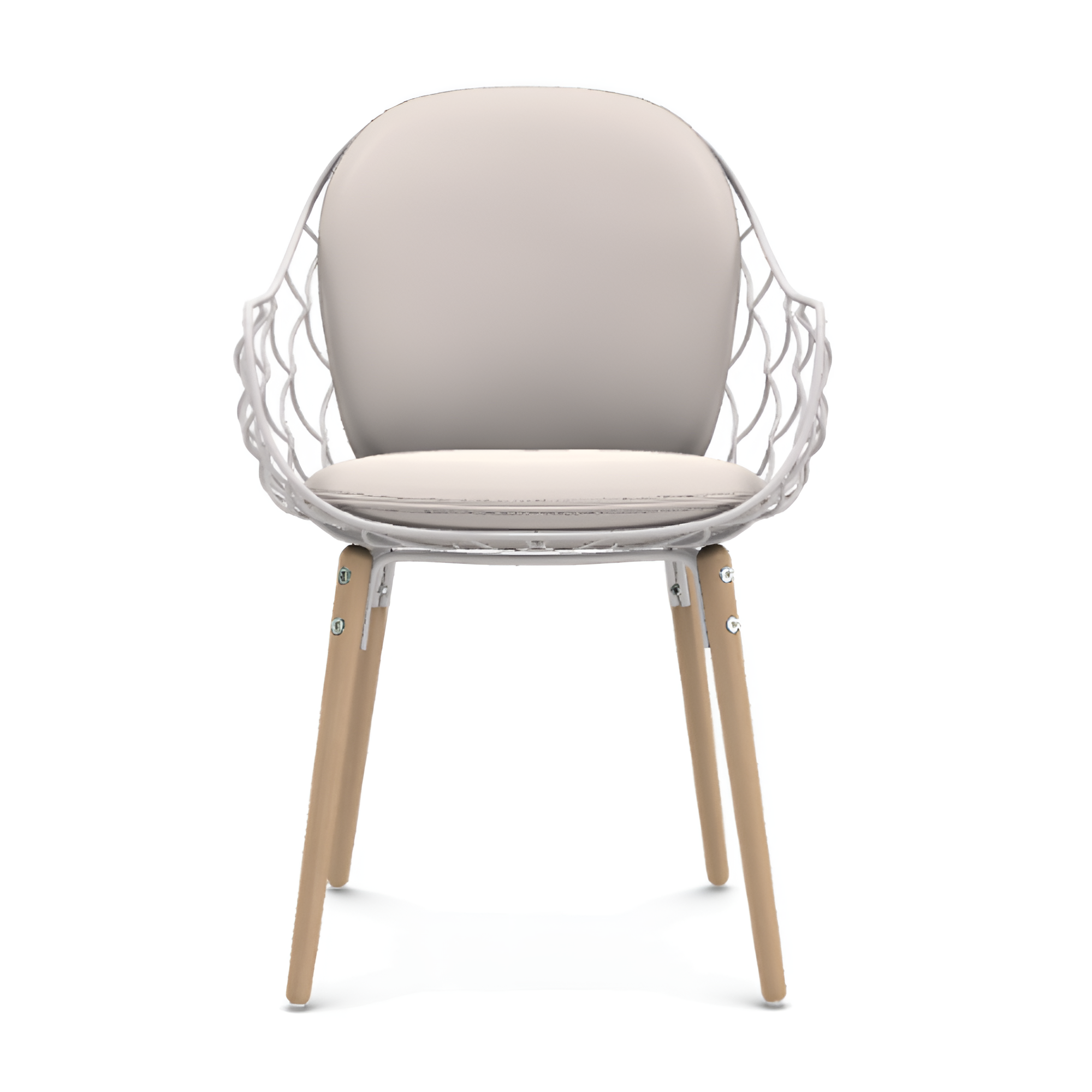 PIÑA chair white leather with ash base