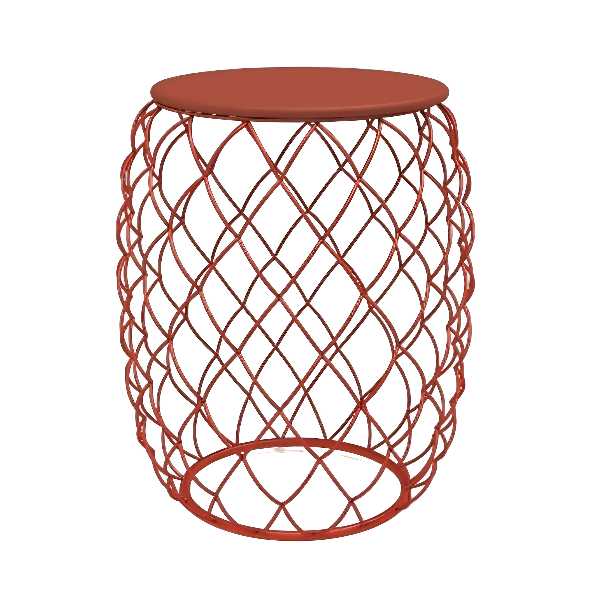 PIÑA side table with a red wooden top and red base