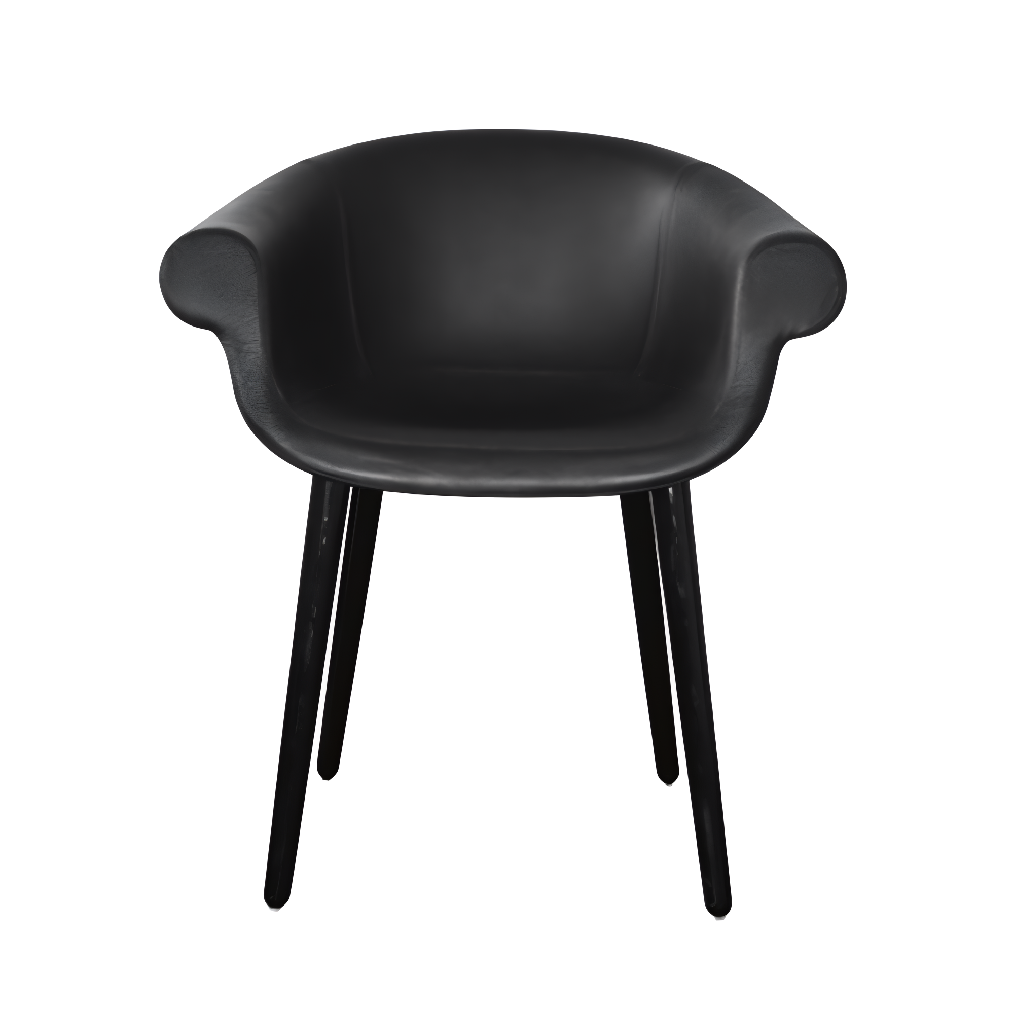 Stuhl CYBORG LORD schwarze Leder mit schwarzem Gestell