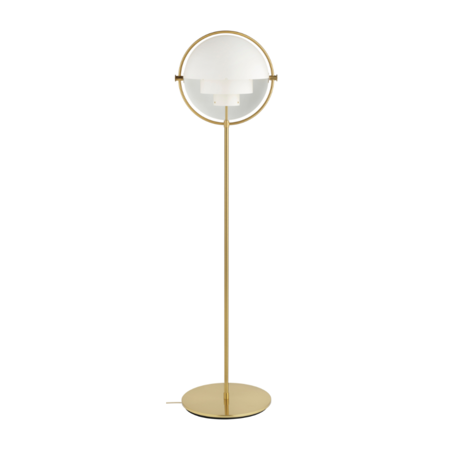 Vloerlamp MULTI-LITE wit met messing voet