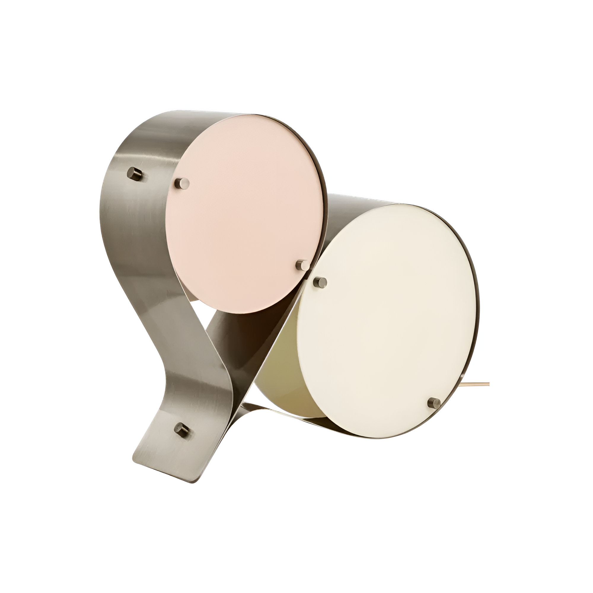 COPPIA Tischlampe Creme mit Rosa