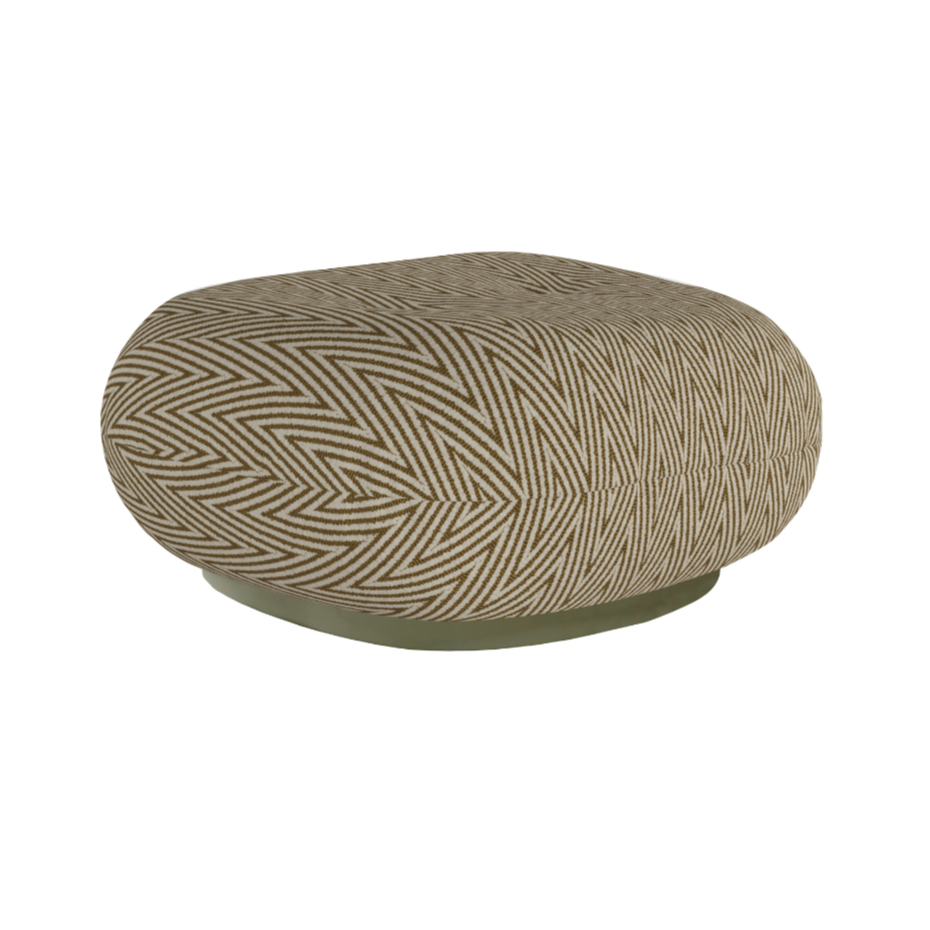 Außenpouf PACHA gepolstert mit goldenem Fuß