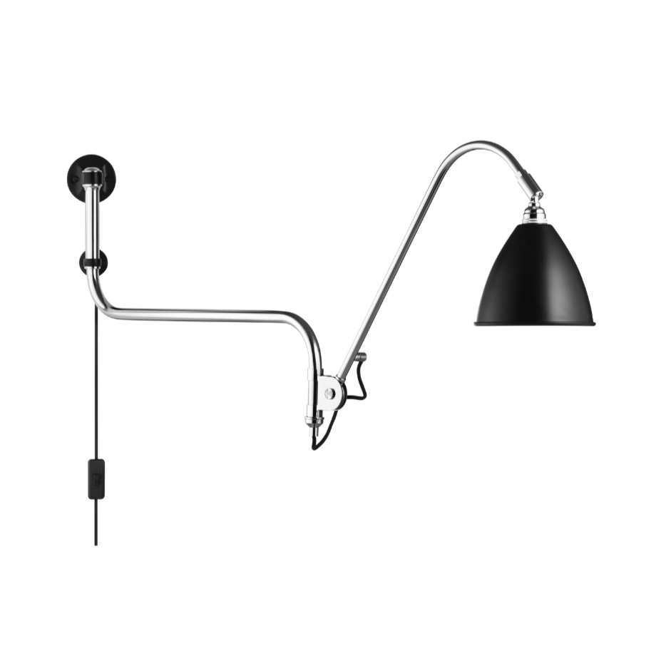 Wandlamp BESTLITE BL10 chroom met zwarte kap