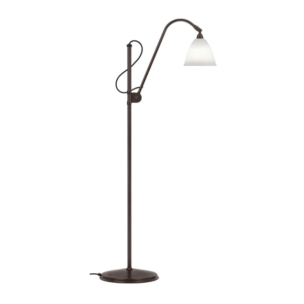 Vloerlamp BESTLITE BL3 zwart met porseleinen kap
