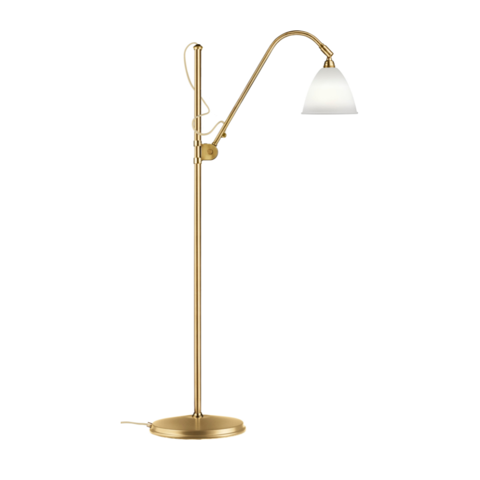 Stehlampe BESTLITE BL3 Messing mit Porzellanschirm