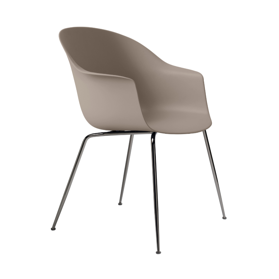 BAT chair beige with black chrome base