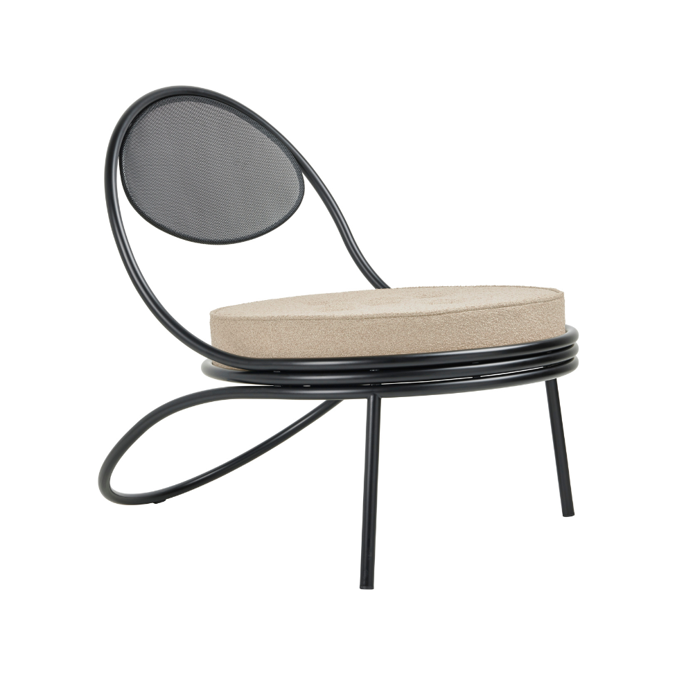 Sessel COPACABANA gepolstert mit schwarzem Gestell