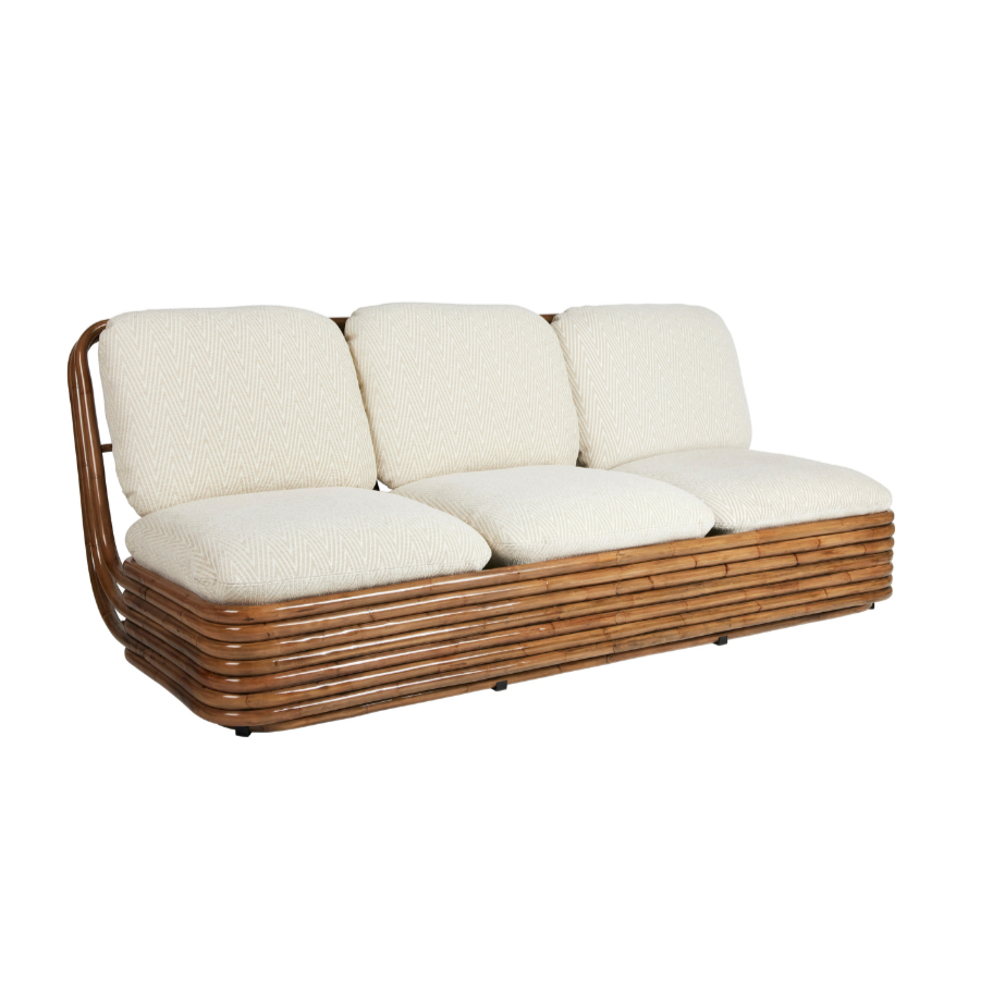 Sofa BOHEMIAN 72 gepolstert mit Rattanbasis