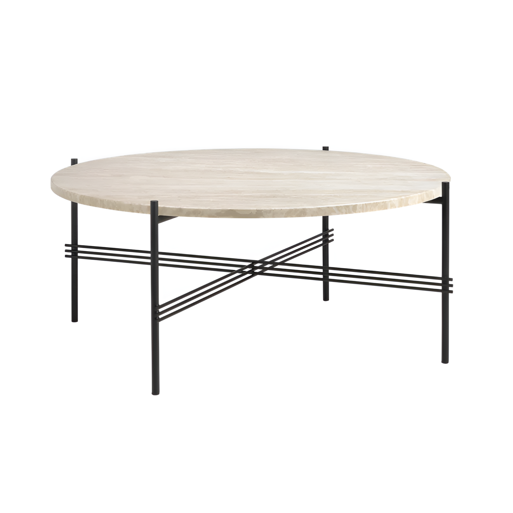 Outdoor coffee table TS travertine with black base