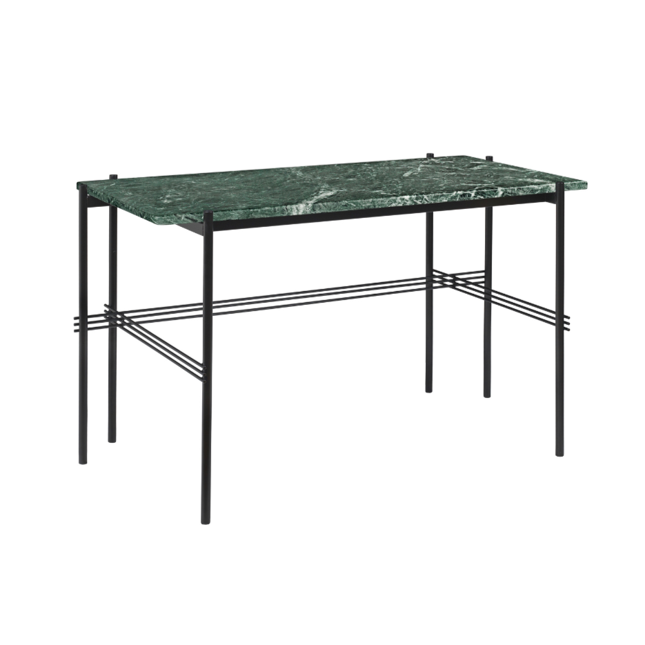 TS desk green marble with black base