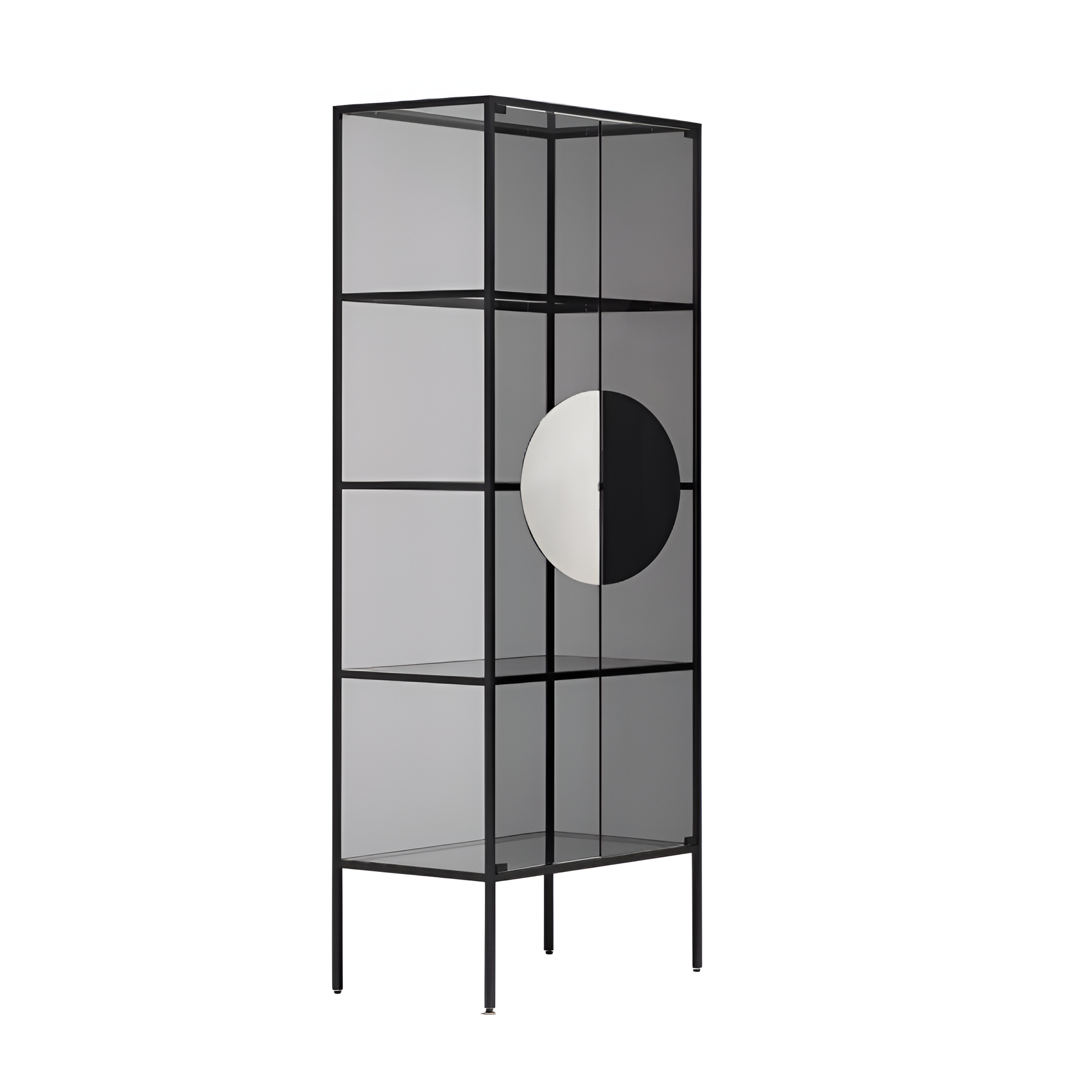 YANG black glass display cabinet