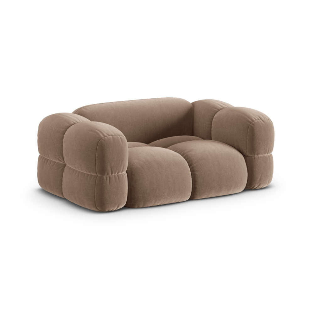 Sofa 2-zits fluwelen LORETTO donkerbeige