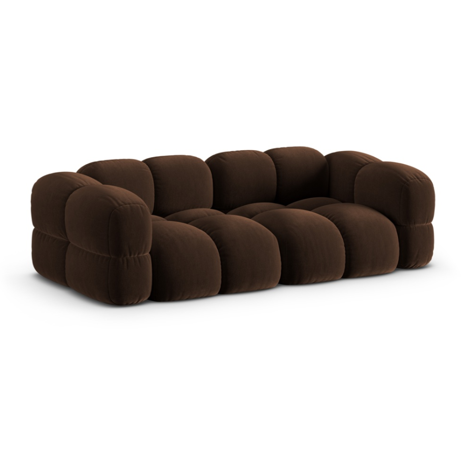 Sofa voor 4 personen van fluweel LORETTO chocolade