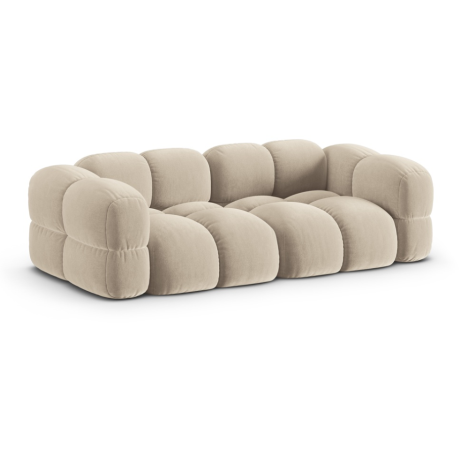 Sofa voor 4 personen van fluweel LORETTO beige