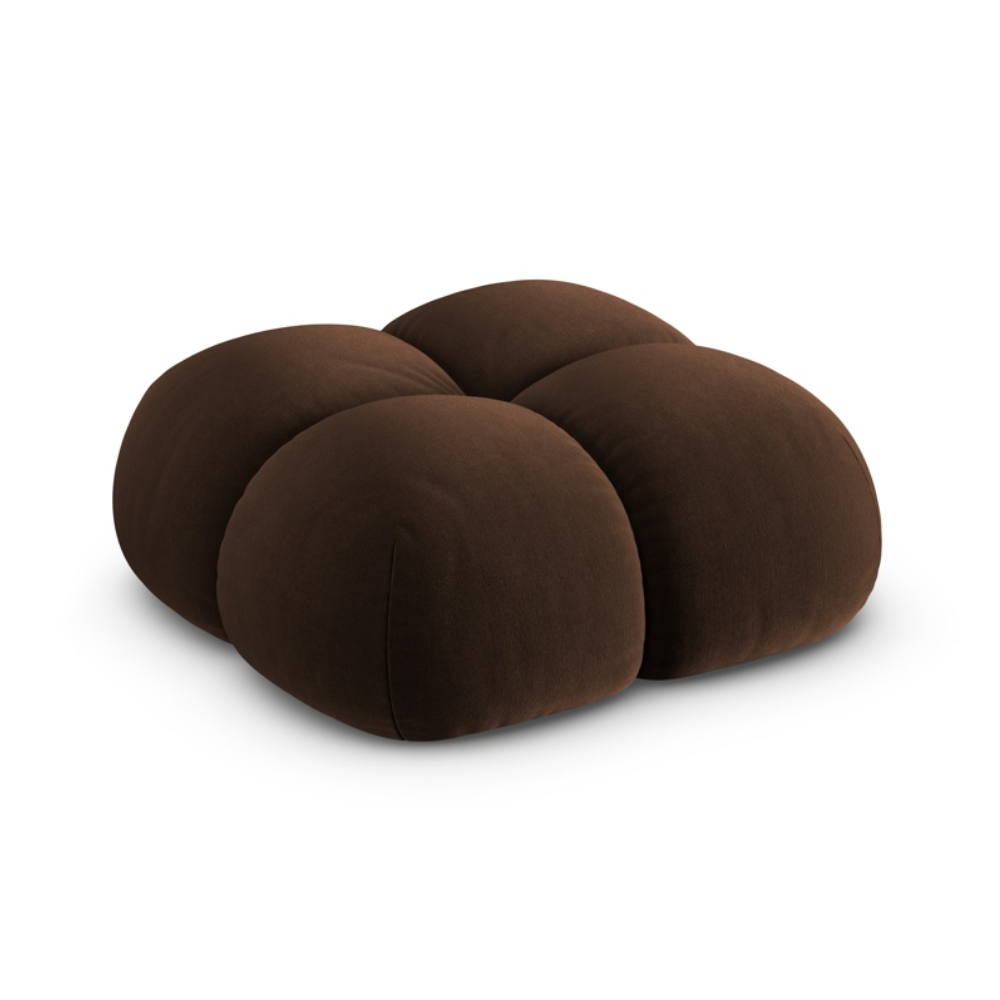 LORETTO chocolate velvet pouf