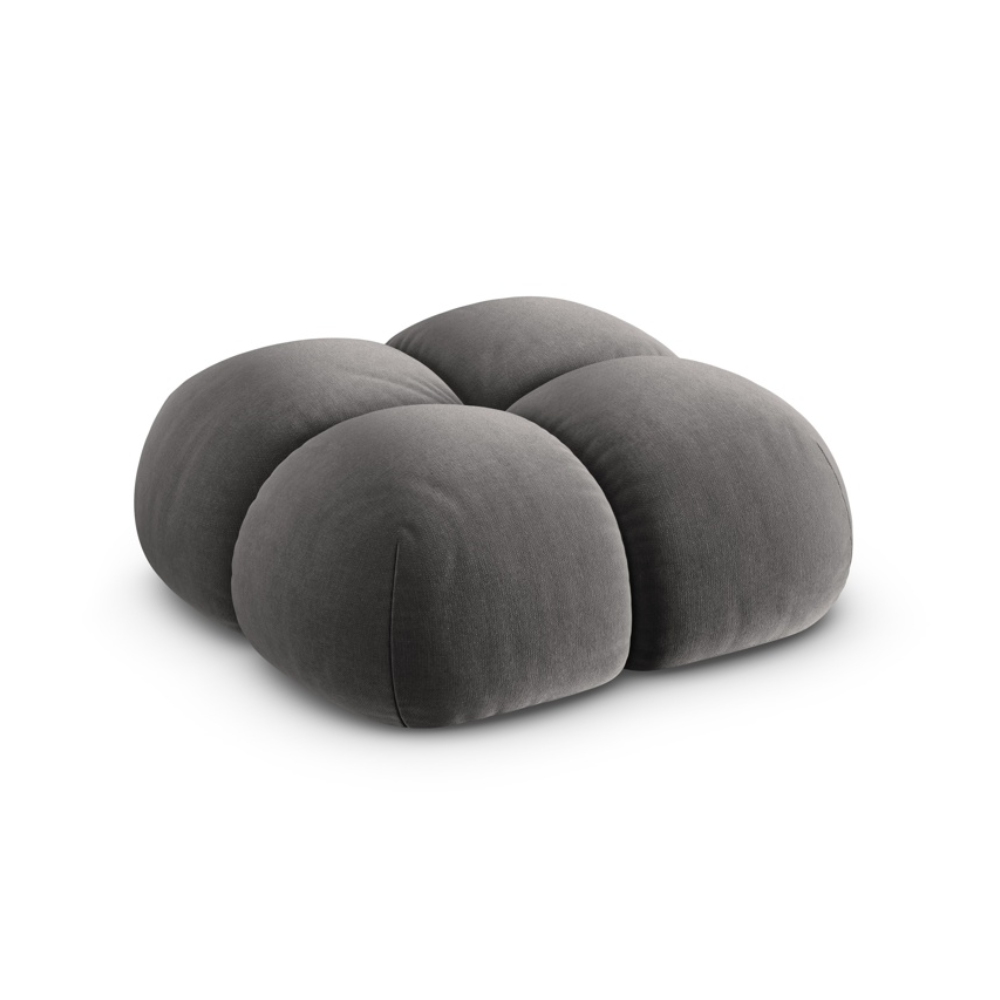 Gray Velvet Pouf LORETTO