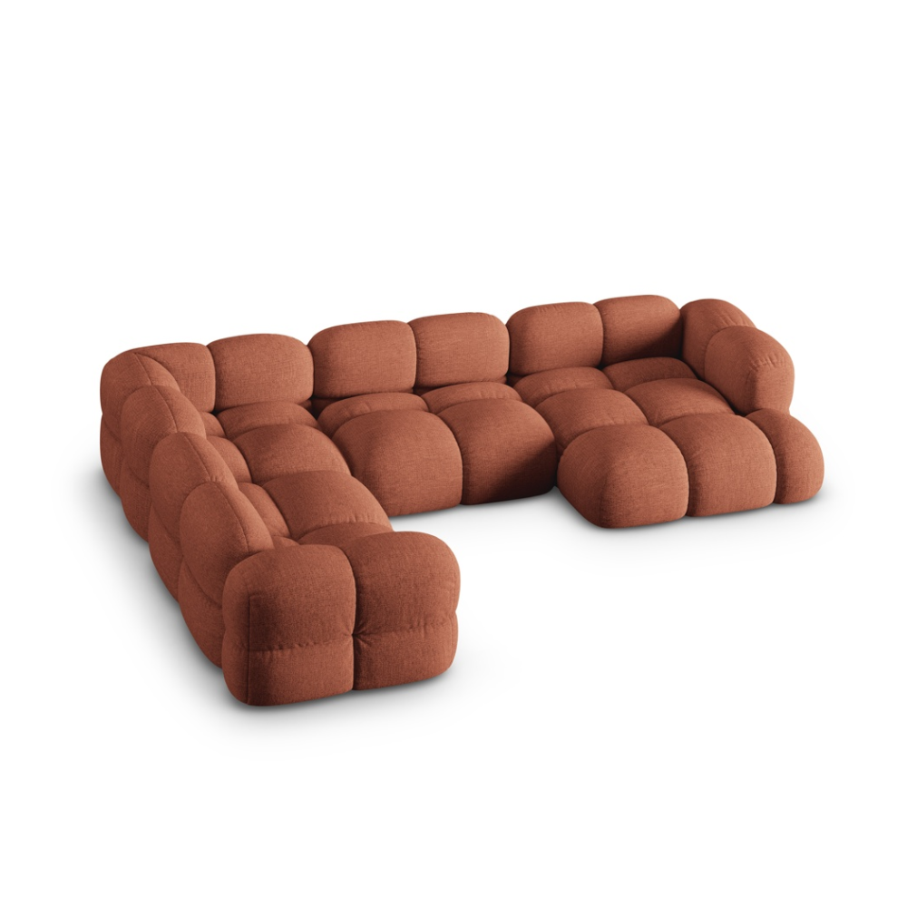 Left-facing U-shaped sofa LORETTO coral