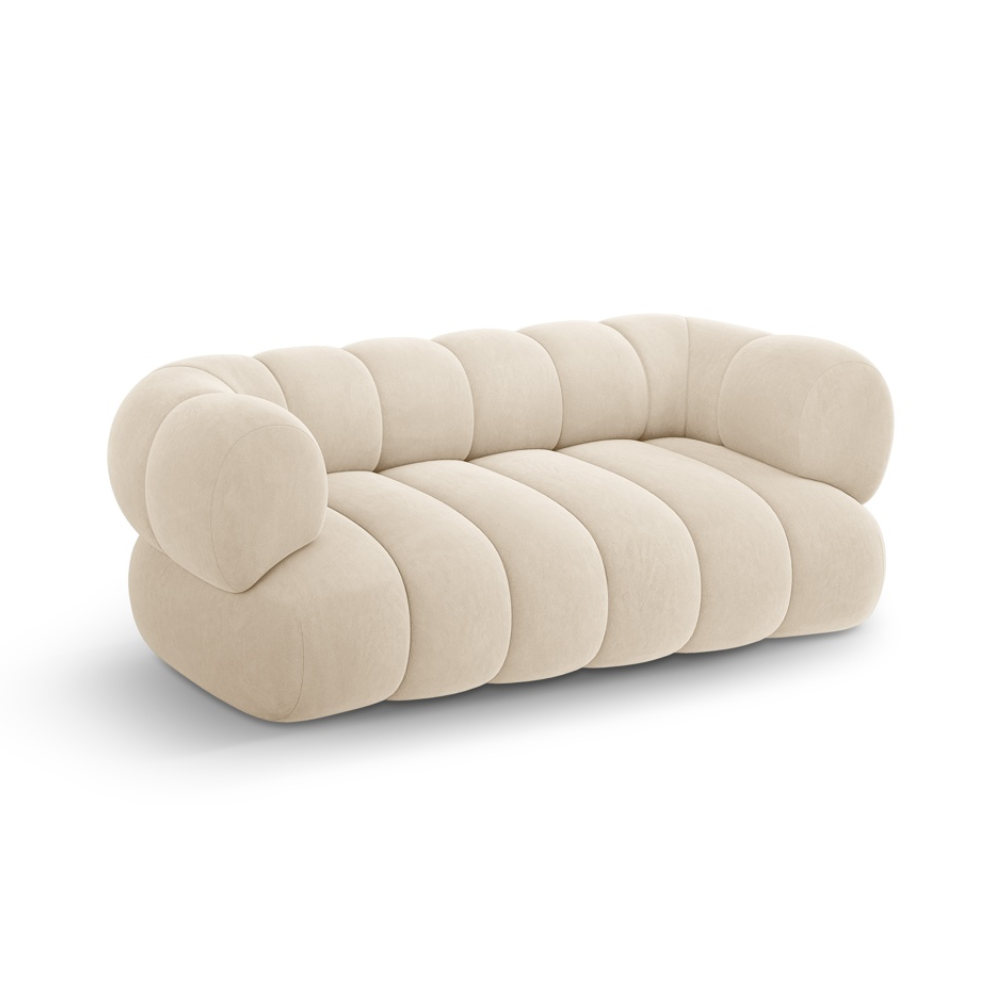 2-seater velvet sofa KOGE beige