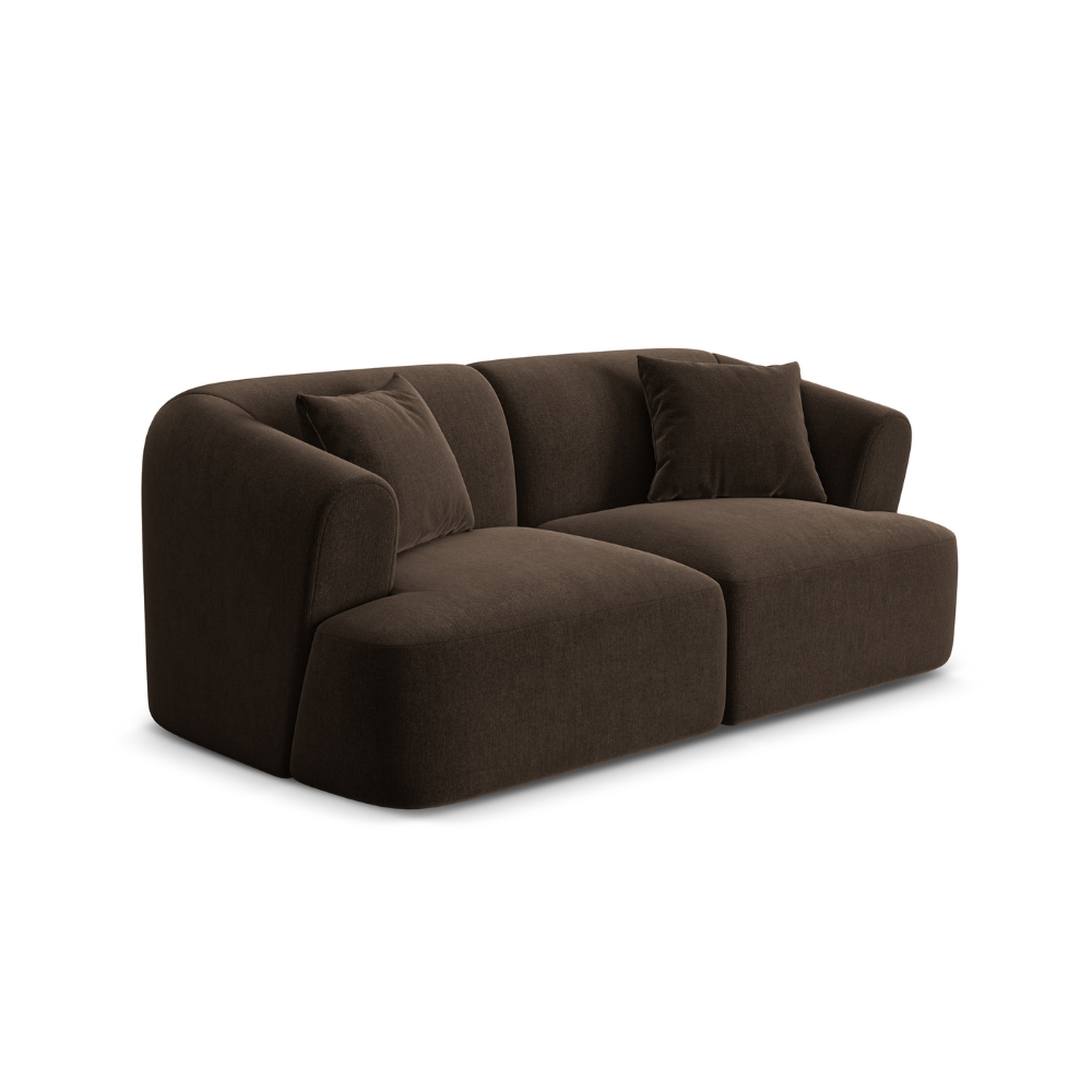 Sofa aus Samt 2-sitzig CAMPI schokoladenbraun