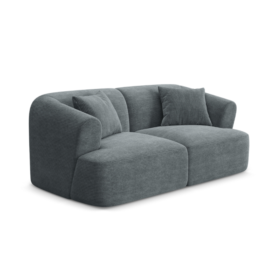 Sofa 2-zits CAMPI grijs corduroy
