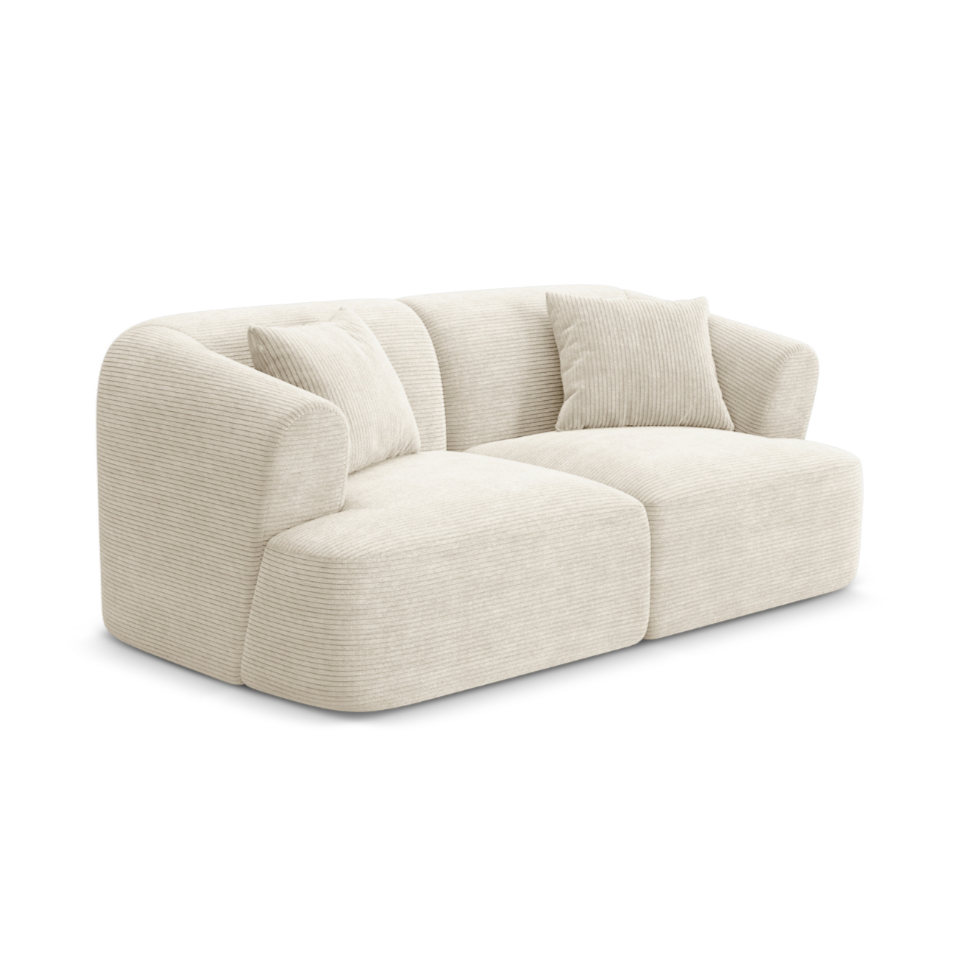 Sofa 2-zits CAMPI crème fluweel