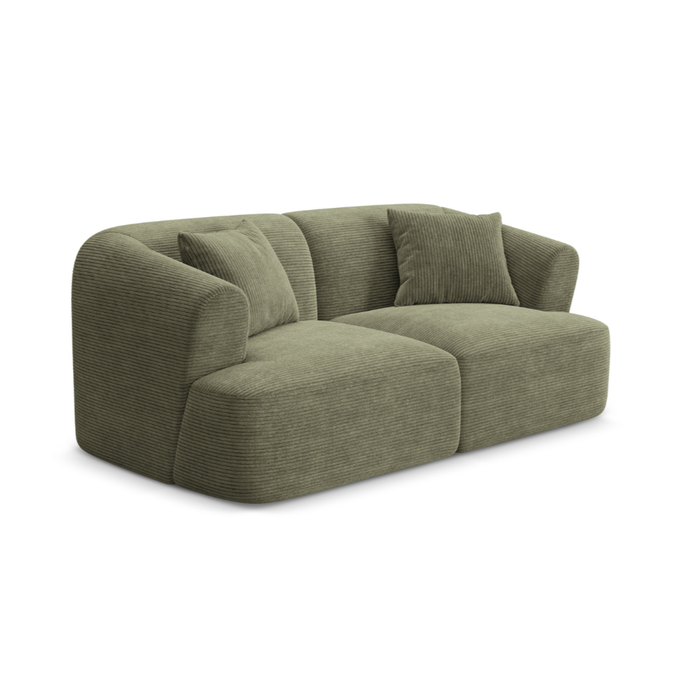 2-seater Sofa CAMPI green corduroy
