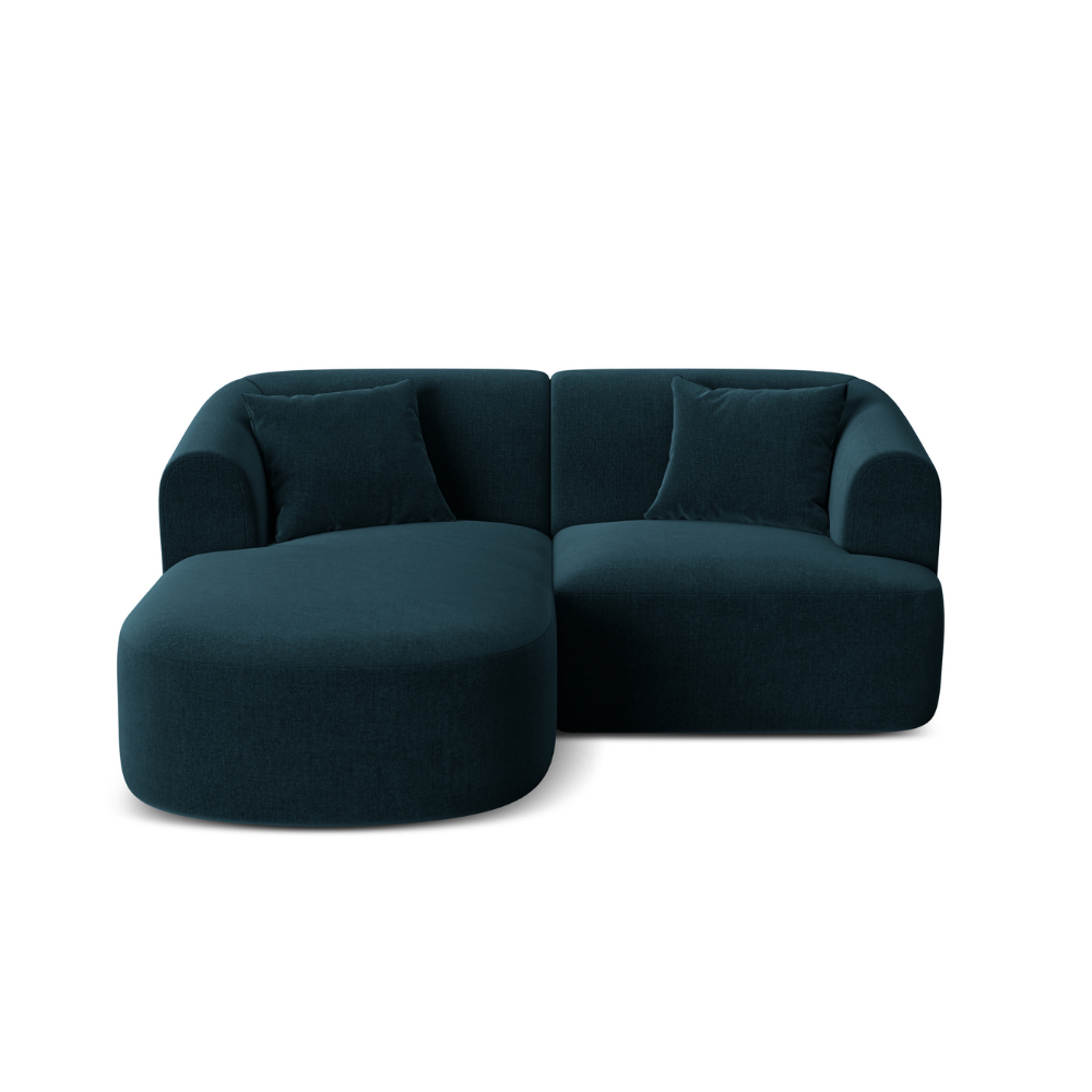 Left-facing velvet corner sofa for 3 people CAMPI petrol