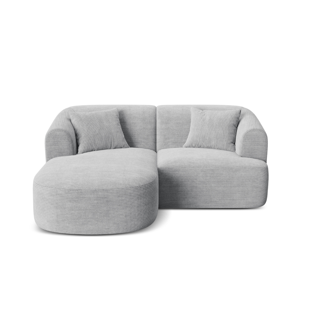 Linksseitiges 3-Sitzer-Sofa CAMPI hellgrau Cord
