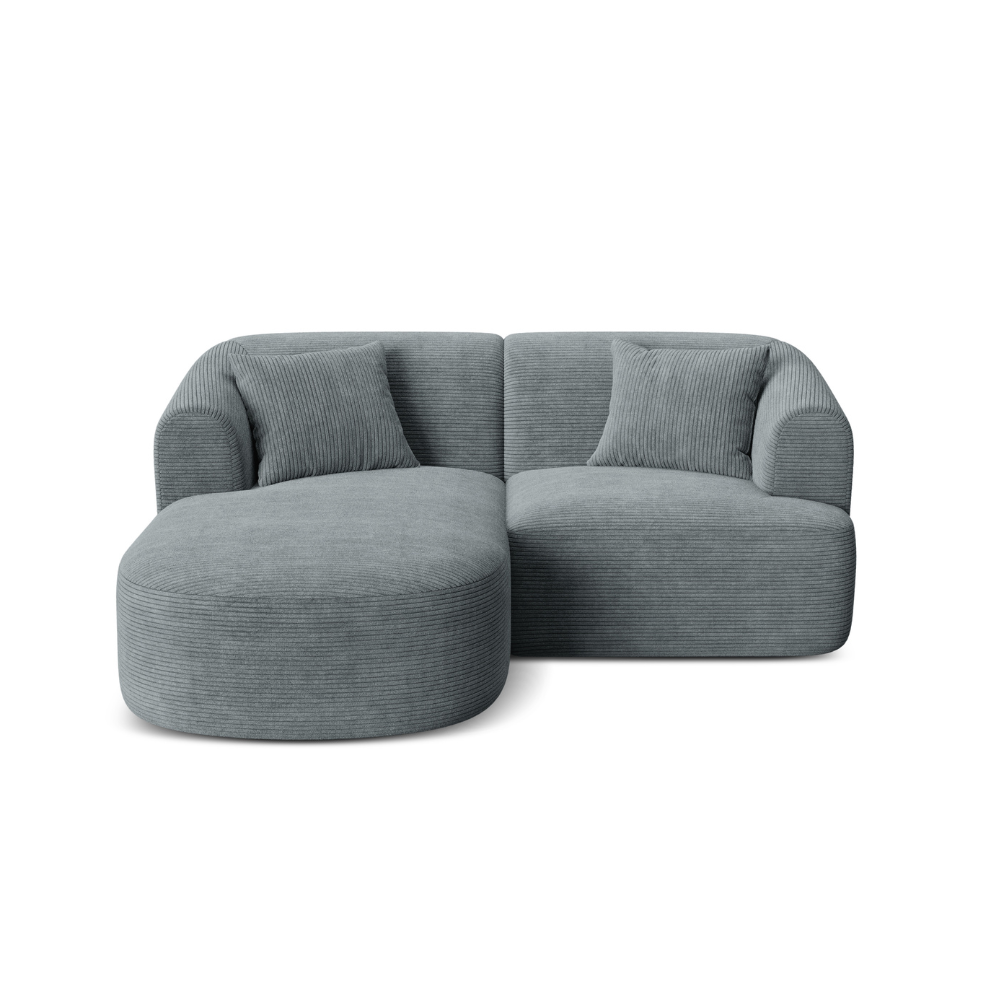 Linksseitiges 3-Sitzer-Sofa CAMPI grauer Cordstoff