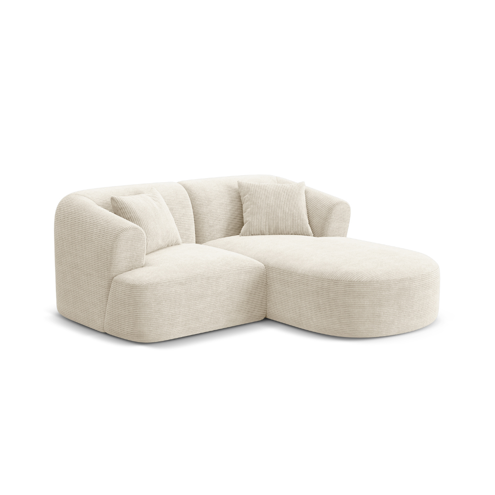 Right-facing 3-seater sofa CAMPI cream corduroy
