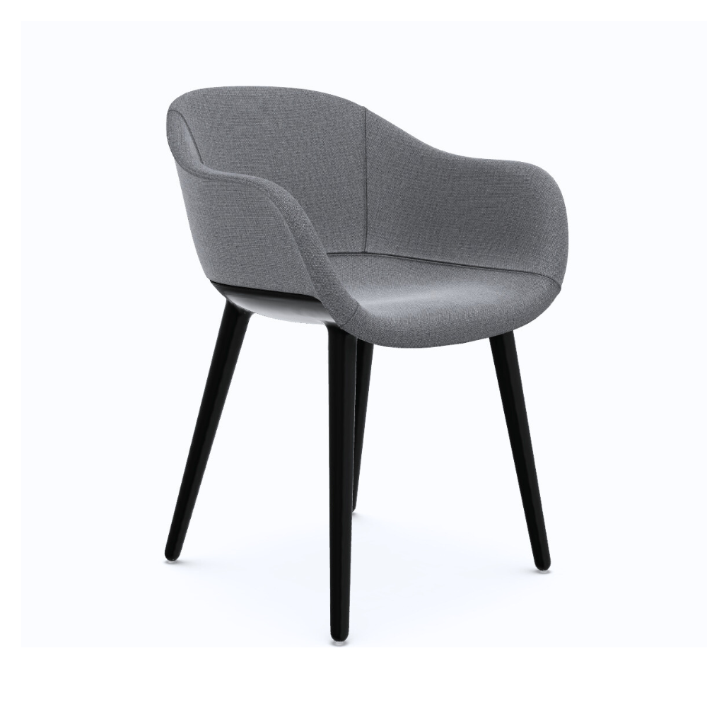 CYBORG LADY chair in gray with a black base
