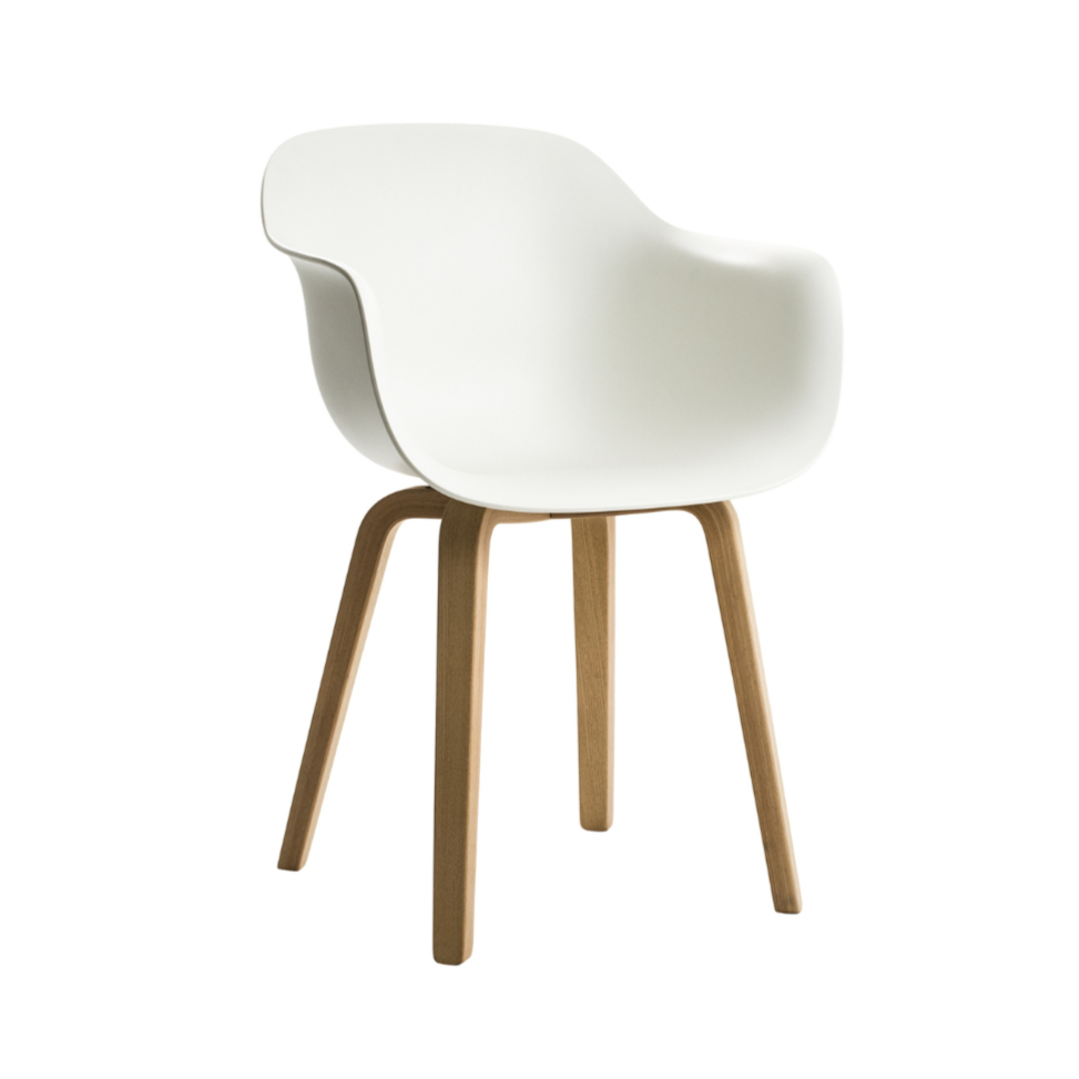 SUBSTANCE armchair in white with an ash base