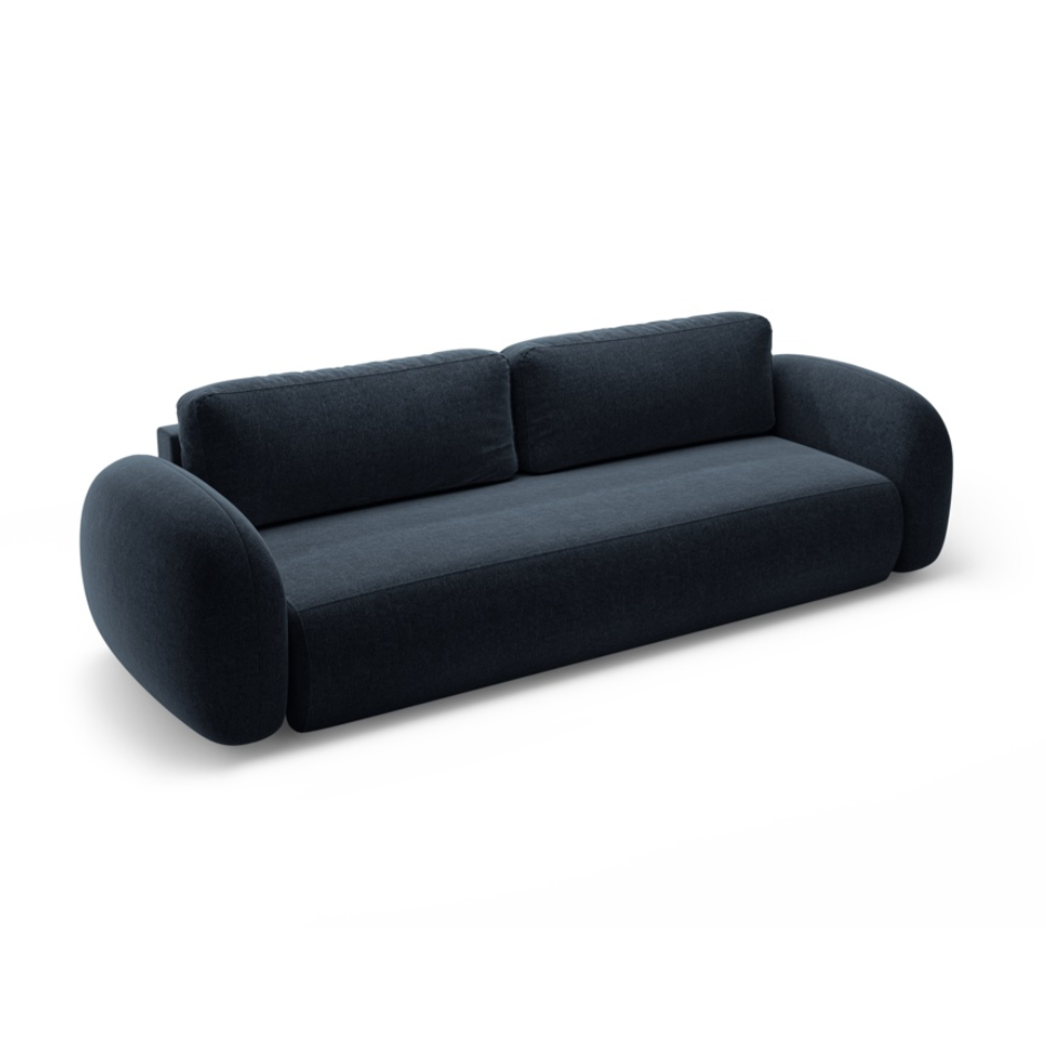 Sofa with sleeping function 3-seater TONALE navy blue