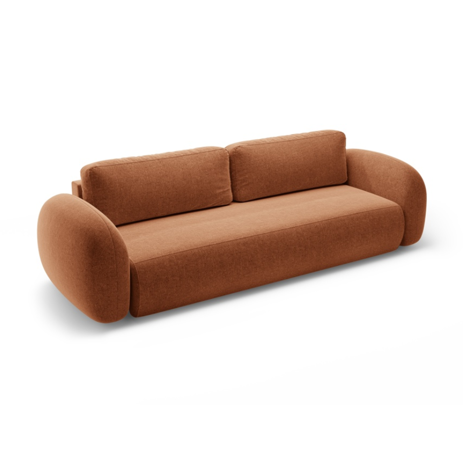 Sofa met slaapfunctie 3-zits TONALE baksteenrood