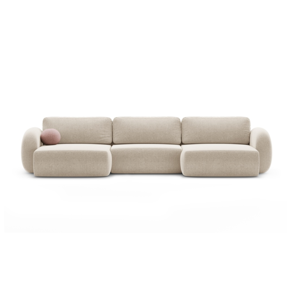 Panoramic Sofa with Sleeping Function for 5 People TONALE Sand