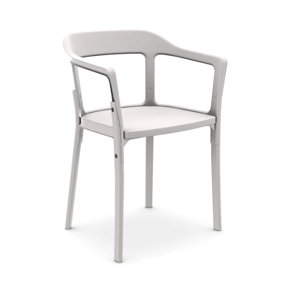 Stoel STEELWOOD wit beukenhout